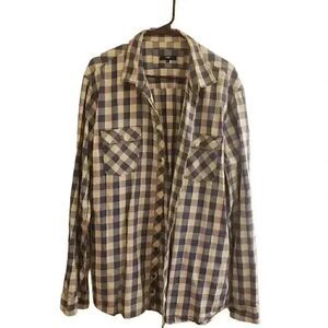 𝅺Celio Men's Checked Button Down Long Sleeve Shirt